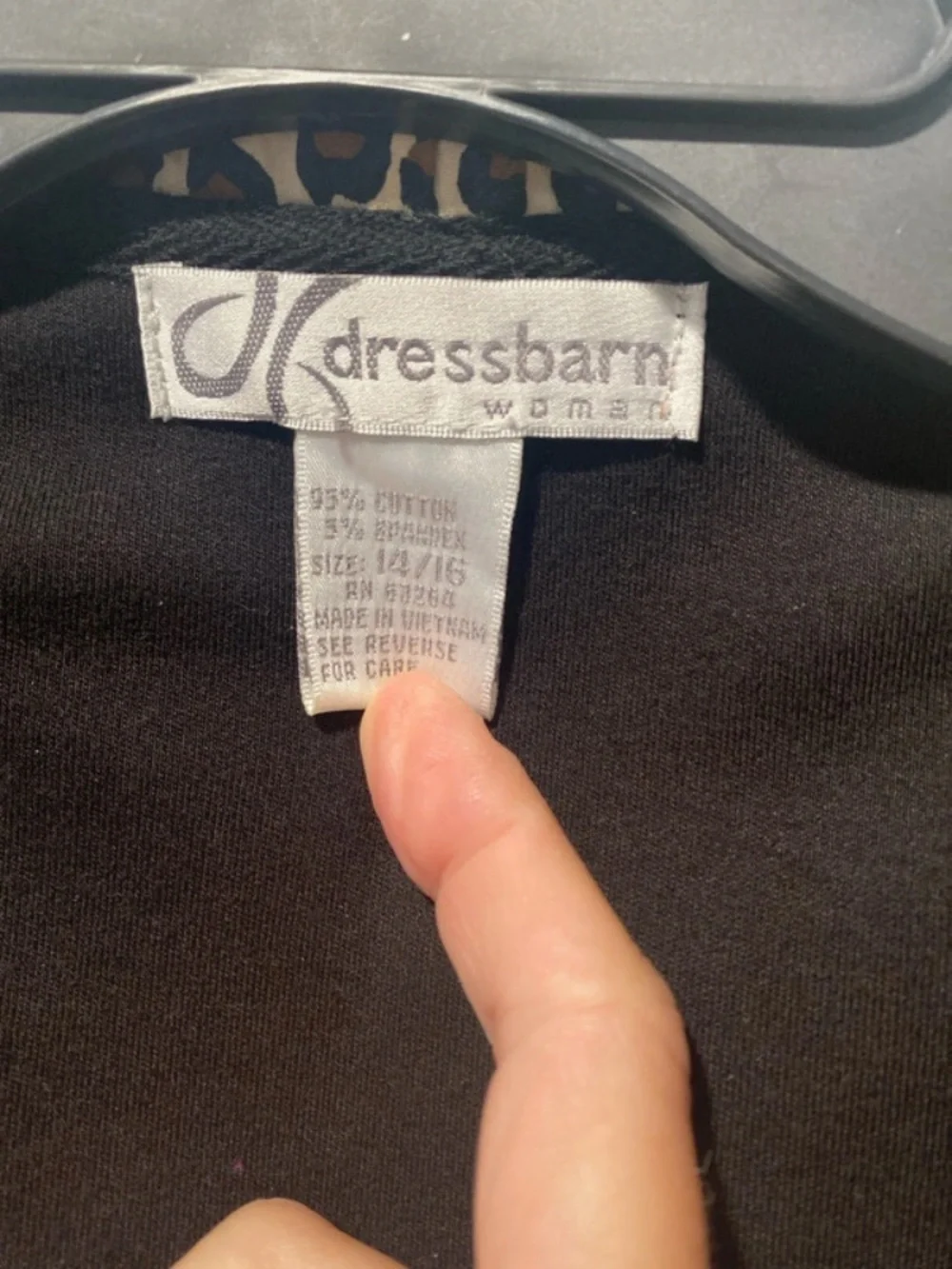 dressbarn Black Hoodie with Leopard Lining